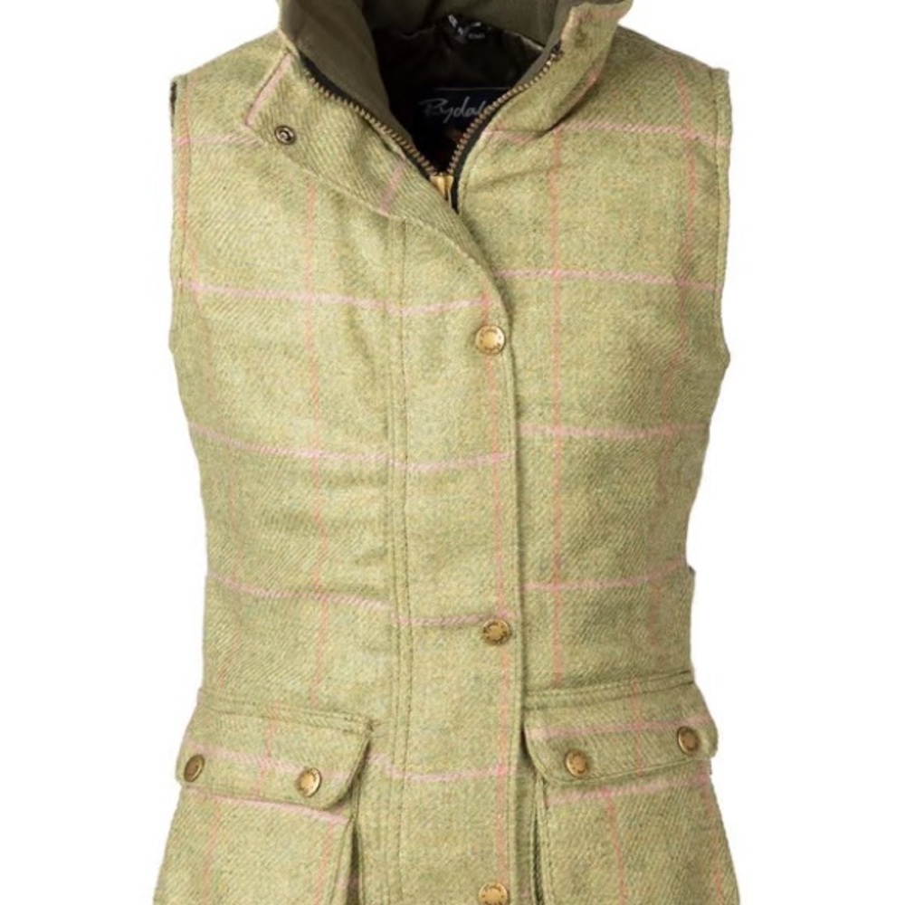 Rydale British Made Girls Green Tweed Gilet Vest